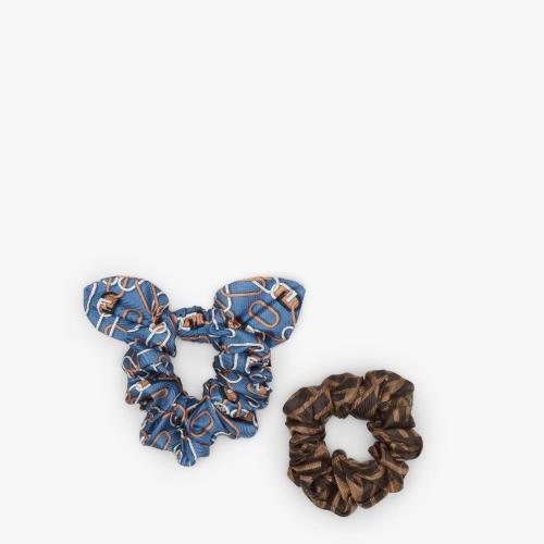  FENDI芬迪 22年秋冬 女士 發(fā)帶 拼色桑蠶絲發(fā)帶兩件裝 FXT268AIXGF0V6W