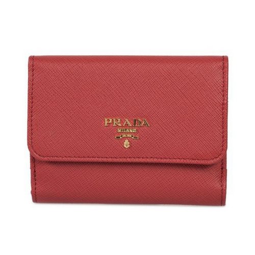  PRADA/普拉達(dá) 女士紅色皮革錢包 1MH523 QWA F0505