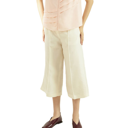 19年秋冬款nisiss/怡夕桑蠶絲挺括直身九分長(zhǎng)褲女士休閑褲n161ap42-1