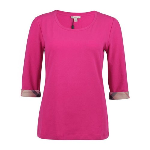  BURBERRY/博柏利 女士桃紅色棉質(zhì)長袖T恤 4004654 PLFSX