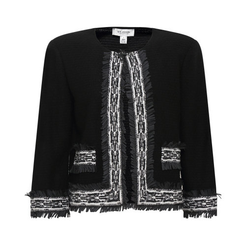 St.John/盛薔2020秋冬花邊針織女士夾克外套K61YQ32