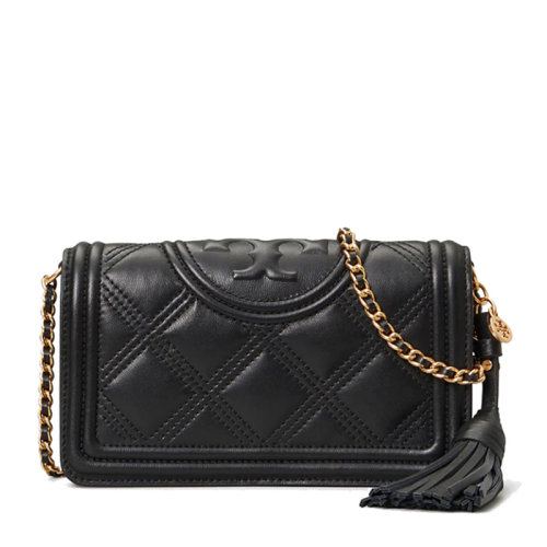 Tory Burch/湯麗柏琦 FLEMING系列女士純色羊皮菱格紋浮雕LOGO翻蓋吸扣單肩包斜挎包鏈條包女包多色可選 64312