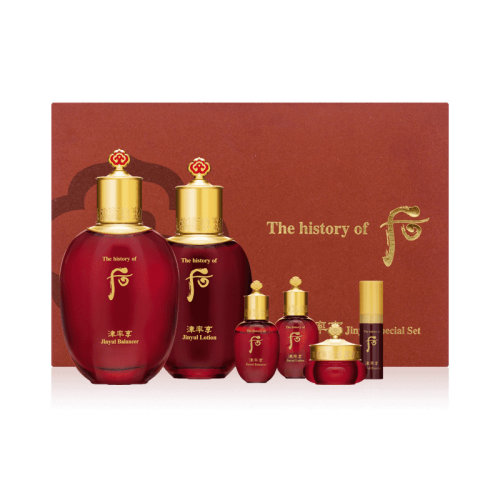 Whoo/后津率享紅華凝香平顏系列禮盒6件套315ml (水+乳+精華+面霜)爽膚水 乳液 補(bǔ)水 護(hù)膚套裝