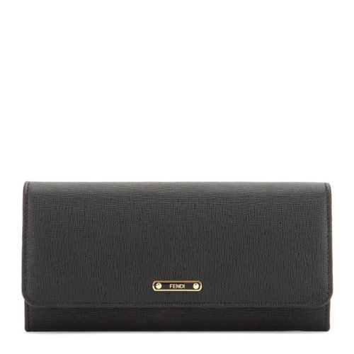 FENDI/芬迪 CRAYONS系列女士粉色皮革字母徽標按扣開合長款手拿包手包錢包女包 8M0251-F09-F0L17