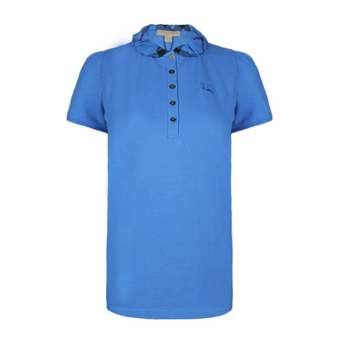 BURBERRY/博柏利 女裝 服飾 簡約休閑 棉質(zhì)logo刺繡半袖開襟衫 女士短POLOT恤 393376