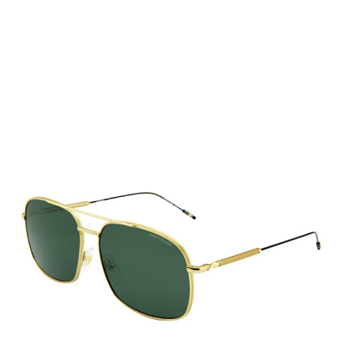 MontBlanc/萬寶龍 時(shí)尚 休閑 方形 飛行員 蛤蟆鏡 男士 太陽鏡 金色鏡框 綠色鏡片 墨鏡 眼鏡 MB0046S 61mm MontBlanc 萬寶龍