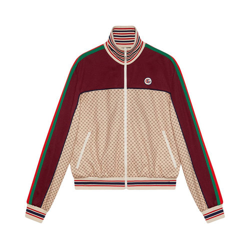 GUCCI/古馳 女士拼色滌綸混紡棉質(zhì)徽標印花外套夾克 655196-XJDFP-9115