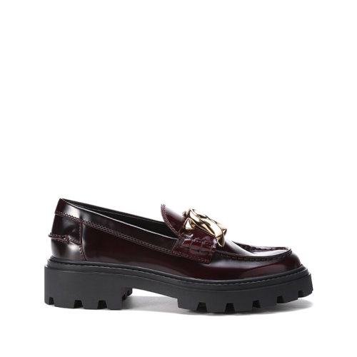 Tod’s/托德斯【22年新款】女士皮革鏈條裝飾粗跟樂福鞋厚底單鞋 XXW08J0FG40SHA