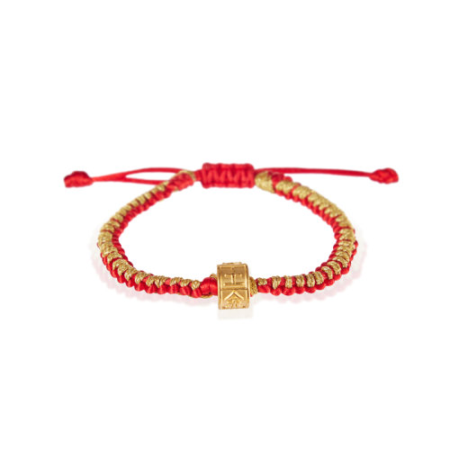 GJY/古金玥 五行助運(yùn) 3D硬足金轉(zhuǎn)運(yùn)珠手工編織金木水火土情侶手鏈