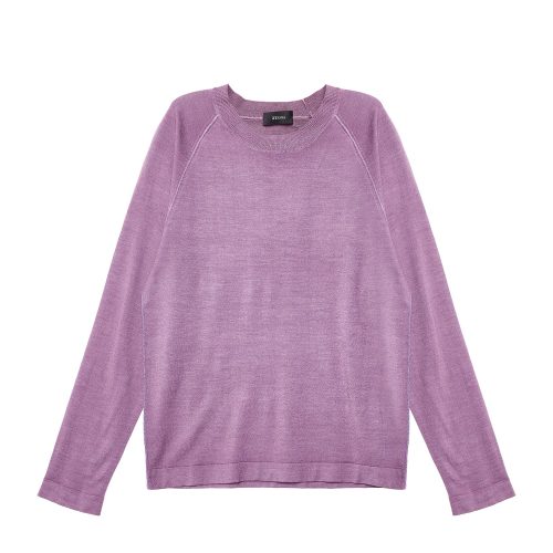 Z Zegna 紫羅蘭色 經(jīng)典純色羊毛針織衫 ZZ410-VVM12-P03