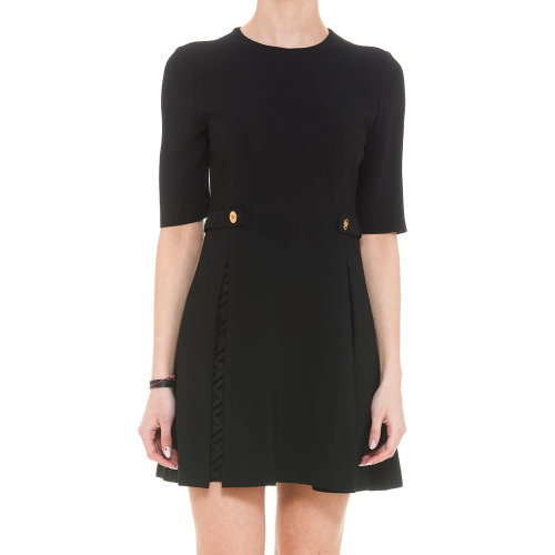 VERSACE/范思哲 女士黑色粘膠纖維美杜莎頭像裝飾連衣裙 10037211-A007011-B000