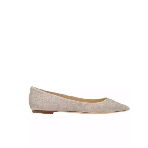 Jimmy Choo/周仰杰  新款時尚百搭女士平跟鞋ROMYPLATINUMICEFLATDGZ【主推】