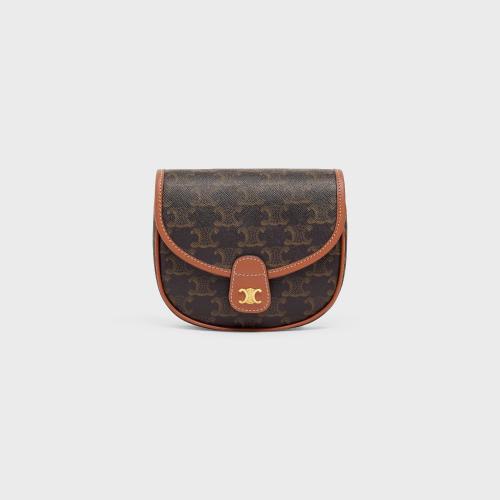  CELINE賽琳思琳 22年秋冬 女士 單肩包 BESACE 迷你標志印花和牛皮革手袋 196702BZJ.04LU