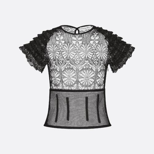  DIOR迪奧 22年秋冬 女士 短袖T恤 Haut a manches courtes 254S68AM601_X9000