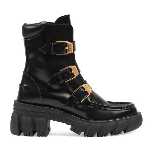  GUCCI古馳 22年秋冬 女士 女士搭扣踝靴 663590 DKSD0 1000