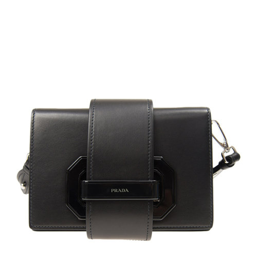 PRADA/普拉達 女士黑色牛皮 單肩包斜挎包女包1BD067-2AIXF-0002