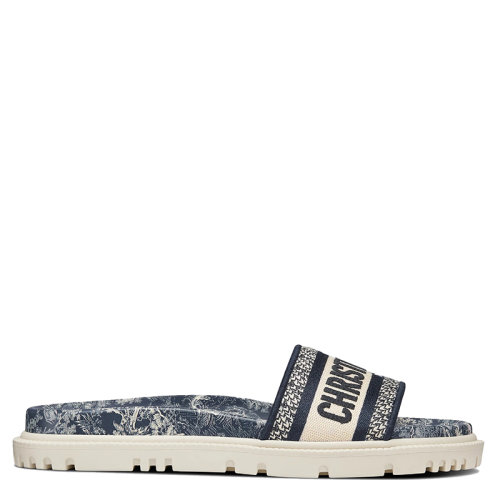 DIOR/迪奧 CHRISTIAN DIOR系列 女士深藍色Toile de Jouy Reverse圖案刺繡棉質(zhì)涼拖KCQ550TJE_S36W