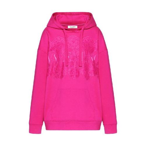  VALENTINO華倫天奴 22年秋冬 女士 長袖襯衫 SWEAT-SHIRT EN JERSEY ET DENTELLE WB3MF11M6K6F 預(yù)定商品1-3周發(fā)貨
