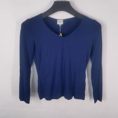 ARMANI COLLEZIONI/阿瑪尼卡爾茲深藍色女士長袖T恤  KMM03JKM85J