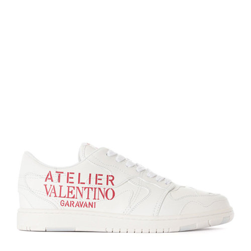 Valentino/華倫天奴  男鞋男士白色皮革時(shí)尚簡(jiǎn)約紅色品牌字母休閑運(yùn)動(dòng)鞋  WY2S0E73BMH 0B0