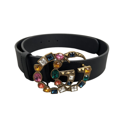 Gucci古馳  水晶雙G女士腰帶