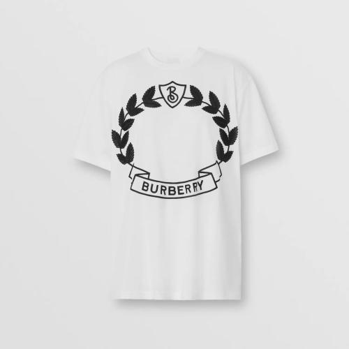 BURBERRY 22年秋冬 女士 橡木葉徽章裝飾棉質(zhì)寬松 T 恤衫 80620691