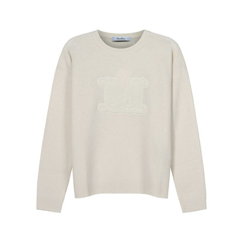 Max Mara麥絲瑪拉【22春夏新款】 女士山羊絨寬松版針織衫羊毛衫毛衣M字母 13611421 ASTER