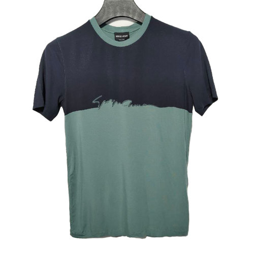 Giorgio Armani/喬治阿瑪尼  青綠色男士短袖T恤