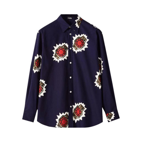 LOEWE/羅意威 男士藍色棉質長袖襯衫 H526Y05W51 5110