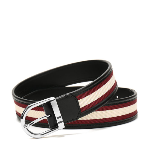 BALLY/巴利 男士織物配皮針扣式皮帶腰帶 DARKON 35 M T