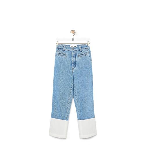  LOEWE羅意威    女士 牛仔褲 Fisherman stonewash jeans in cotton S2272110IB-5820 預(yù)定商品1-3周發(fā)貨