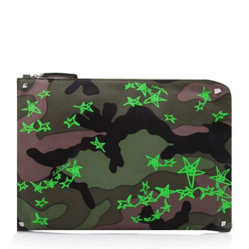 Valentino/華倫天奴 男士 百搭 軍綠色尼龍手拿包 PY2B0457XTB K04 HJH0015X