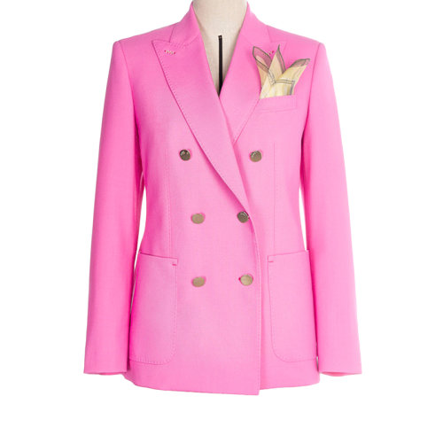 MaxMara/麥絲瑪拉 22年早春新款 GIN系列 女士紫紅色羊毛和馬海毛混紡西裝外套1041132106006