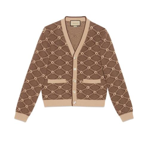  GUCCI古馳 22年秋冬 男士 羊毛提花針織開(kāi)衫 695553 XKCCW 2381