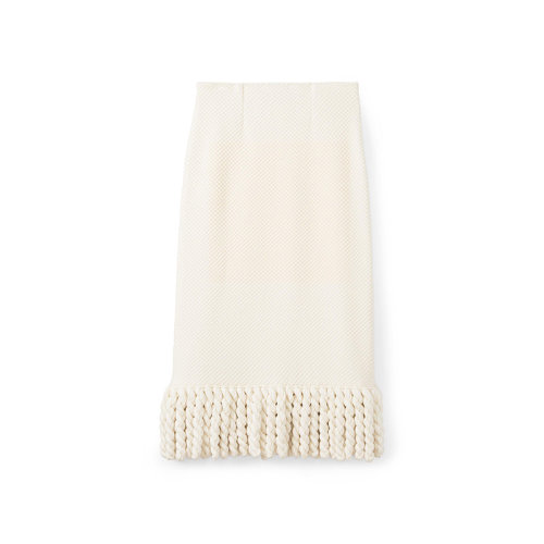 【21春夏新款】St.John/盛薔馬克西流蘇針織女士半身裙K7130D1