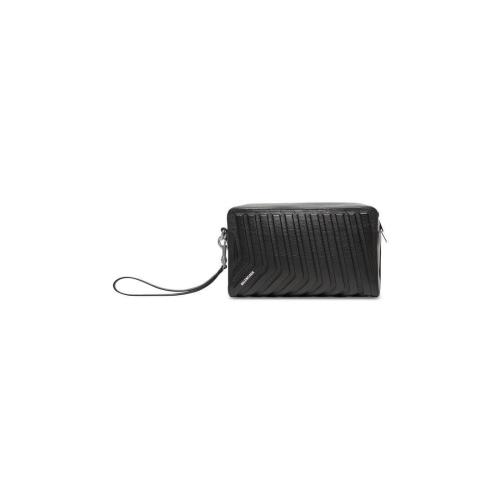  BALENCIAGA巴黎世家 22年秋冬 男士 手拿包 Mens Car Toiletery Pouch  in Black 7024982103I1