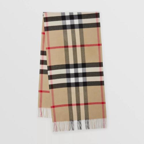  BURBERRY 22年秋冬 男士 格紋羊絨大號(hào)圍巾 80453351 預(yù)定商品1-3周發(fā)貨