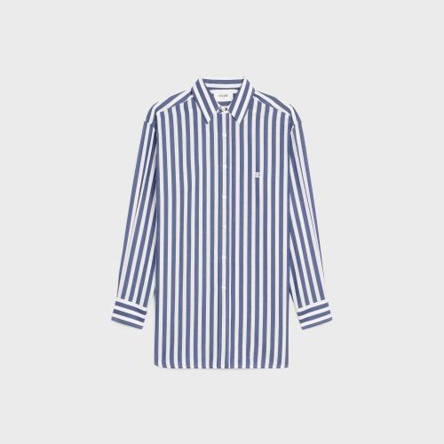  CELINE賽琳思琳 22年秋冬 女士 長(zhǎng)袖襯衫 條紋織物男友風(fēng)襯衫 2C670291Q.01XB