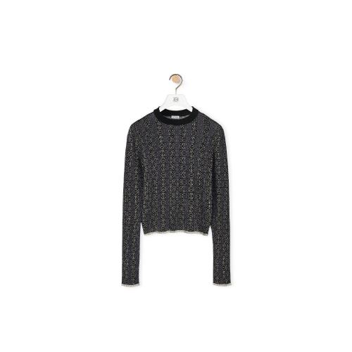  LOEWE羅意威 22年秋冬 女士 長袖襯衫 Anagram devore sweater in viscose S359Y14KAB-1100