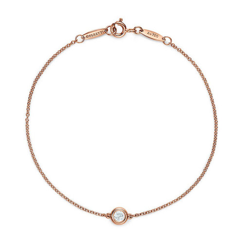 Tiffany & Co./蒂芙尼  ElsaPeretti?系列18K金玫瑰金鑲嵌鉆石手鏈 67799321