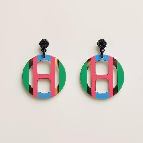  HERMES愛(ài)馬仕 22年秋冬 女士 耳環(huán) Boucles d%26s;oreilles H Equipe H057086FL09