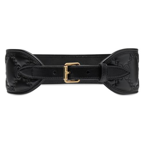  GUCCI古馳 22年秋冬 女士 GG Matelasse皮革寬版腰帶 723076 UM8IG 1000