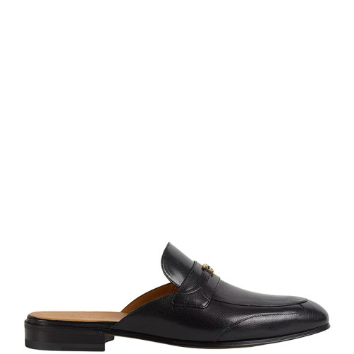GUCCI/古馳 22年春夏新款 男士黑色皮革互扣式雙G拖鞋692251D3V001000