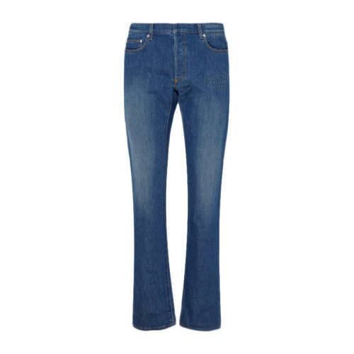 DIOR/迪奧  男裝 服裝 藍(lán)色棉質(zhì)修身微喇時(shí)尚休閑褲長(zhǎng)褲 男士牛仔褲褲裝