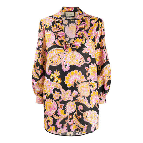 GUCCI/古馳  百搭 女性 印色 女士長袖襯衫 611468 ZAD2W 1224