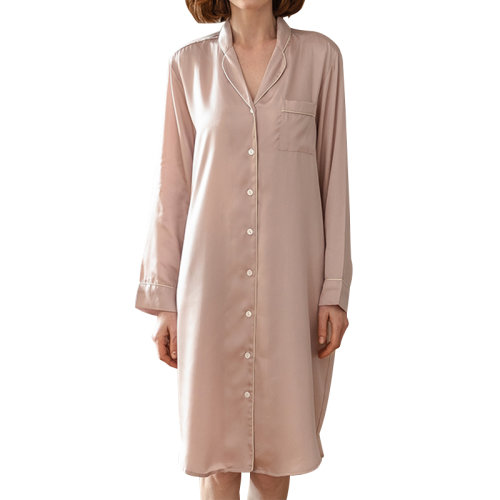 GeleiStory/GeleiStory 回歸生活取悅自己 休閑居家系列經(jīng)典女士長(zhǎng)裙 全天絲面料質(zhì)地輕薄觸感絲滑涼爽 細(xì)膩親膚女睡衣/家居服