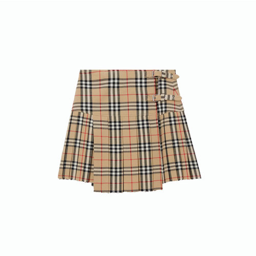 BURBERRY/博柏利  巴寶莉女裙 時尚百搭 女士典藏米色格紋短裙半身裙 80258321 HKY012467