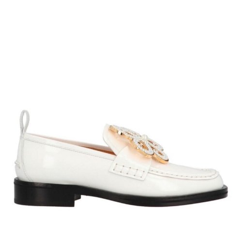 LOEWE/羅意威 女士白色皮革平底單鞋 L814290X14-2100