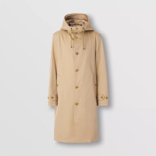  BURBERRY 22年秋冬 男士 棉質(zhì)嘎巴甸連帽輕便大衣 80434021