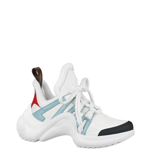 Louis Vuitton/路易威登 22年早春新款 LV ARCHLIGHT系列 女士淺藍色皮革拼科技面料運動鞋1A7QA0